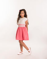 Robe rose pièces pour fille